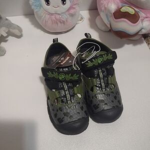 Stylish Green and Black Kids Sneakers
